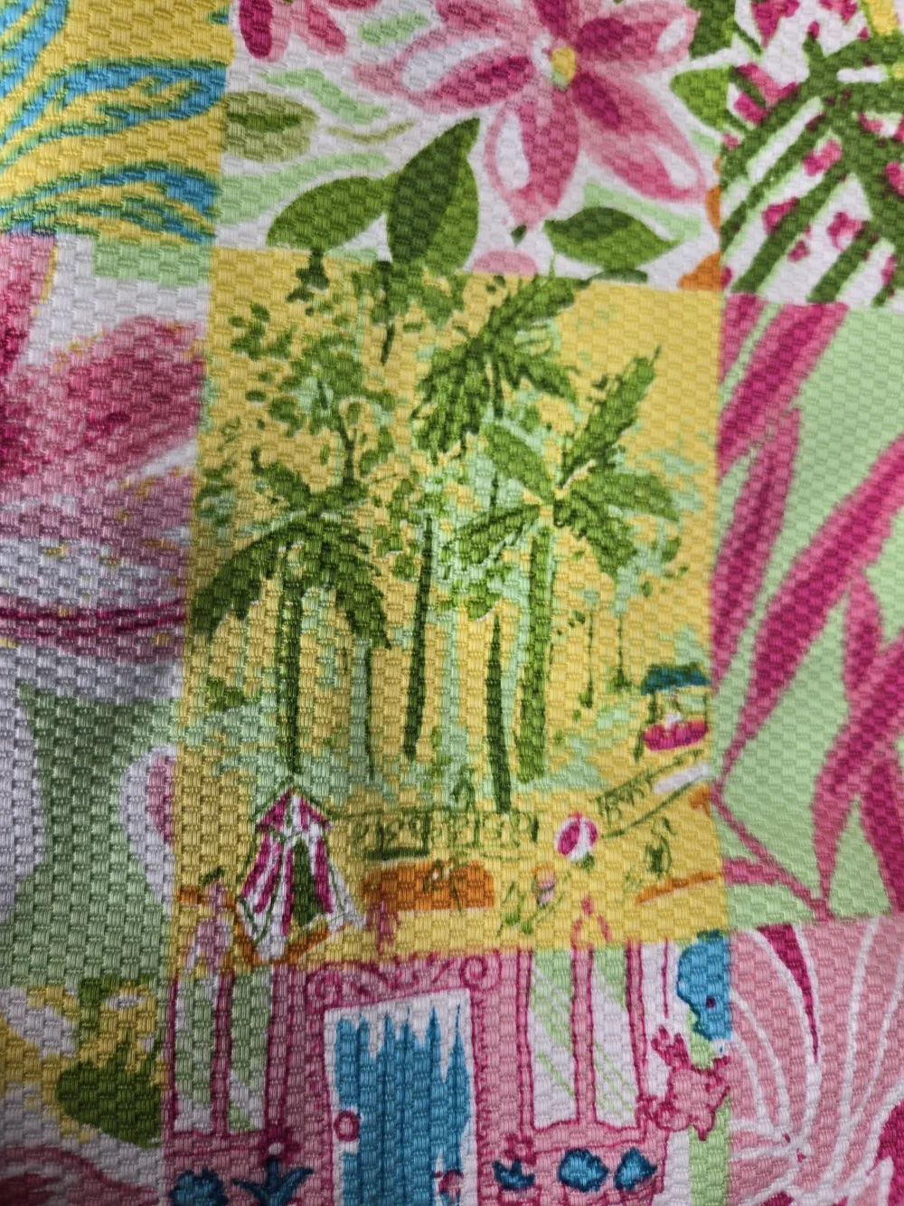 Vintage Y2k Maren Sport Woman 22W Tropical Patchwork Capri Pants Retro Resort